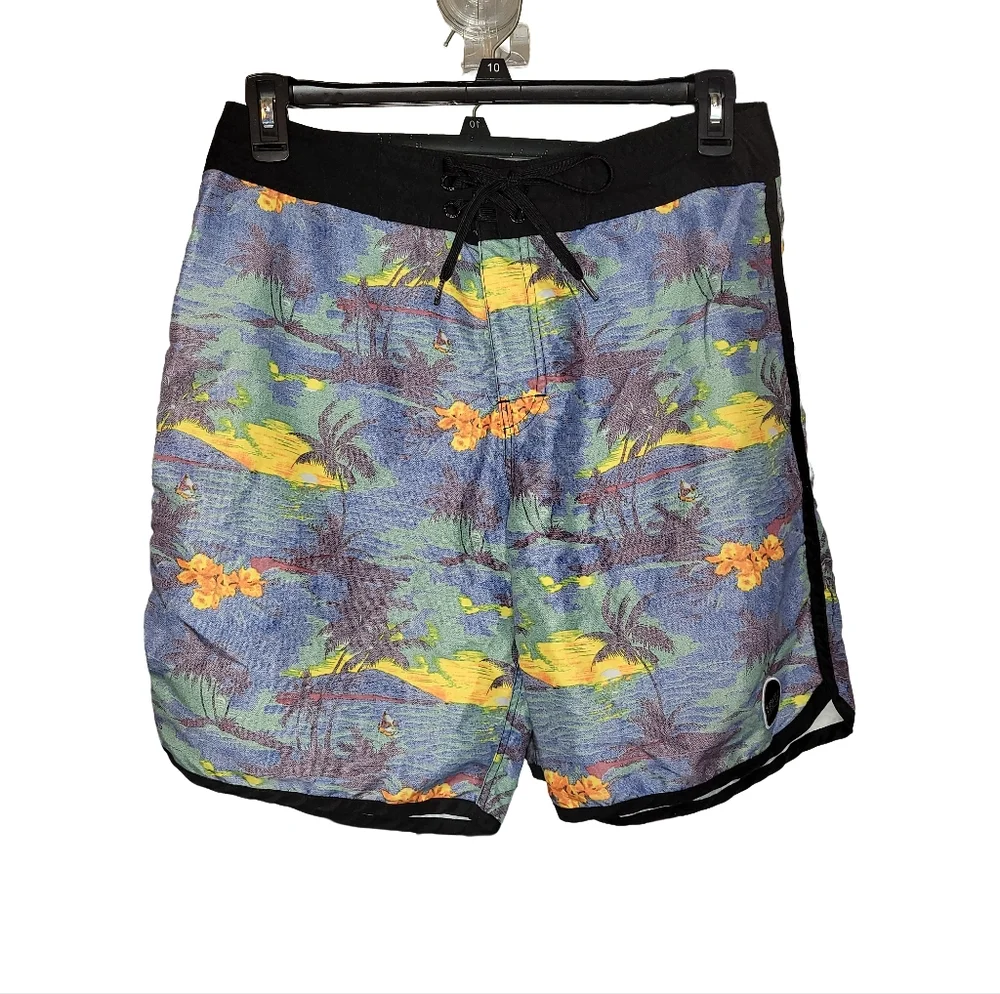 Ezekiel Men's Tropical Print Board Shorts/Swim Trunks (Unlined) Size 33